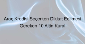 Araç kredisi